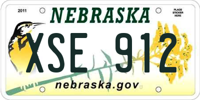 NE license plate XSE912