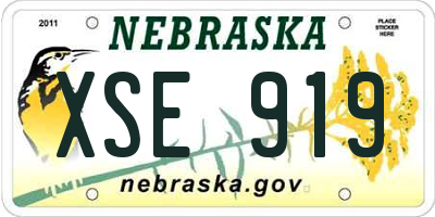 NE license plate XSE919
