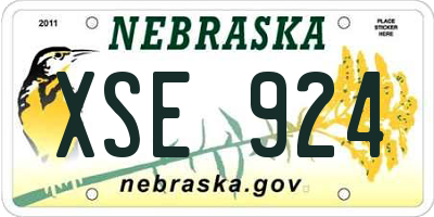 NE license plate XSE924