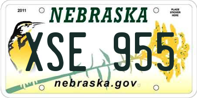 NE license plate XSE955