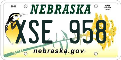 NE license plate XSE958