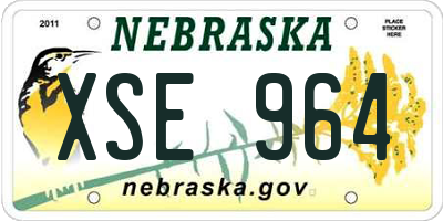 NE license plate XSE964
