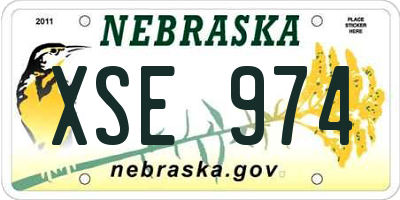 NE license plate XSE974