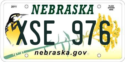 NE license plate XSE976