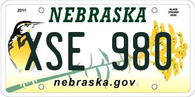 NE license plate XSE980