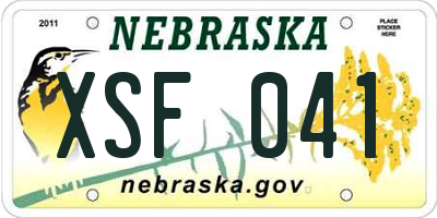 NE license plate XSF041