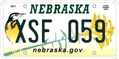 NE license plate XSF059