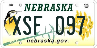 NE license plate XSF097