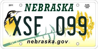 NE license plate XSF099