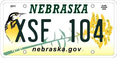 NE license plate XSF104