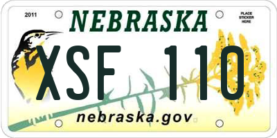 NE license plate XSF110