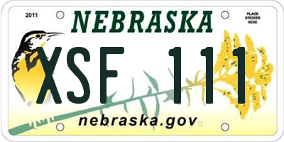 NE license plate XSF111