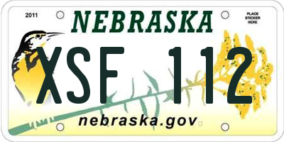 NE license plate XSF112
