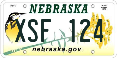 NE license plate XSF124