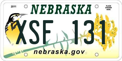 NE license plate XSF131