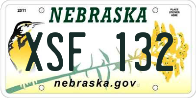 NE license plate XSF132