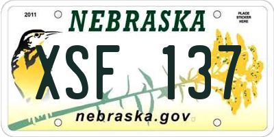 NE license plate XSF137