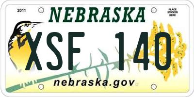 NE license plate XSF140