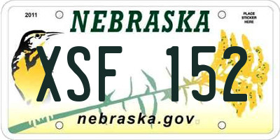 NE license plate XSF152