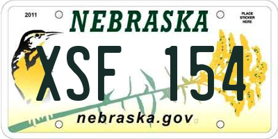 NE license plate XSF154