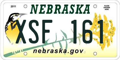 NE license plate XSF161