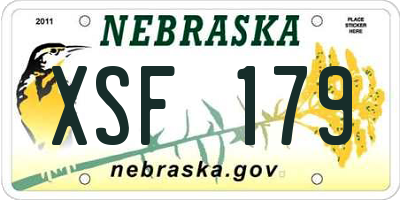 NE license plate XSF179