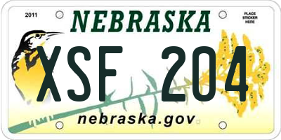 NE license plate XSF204