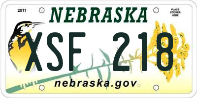 NE license plate XSF218