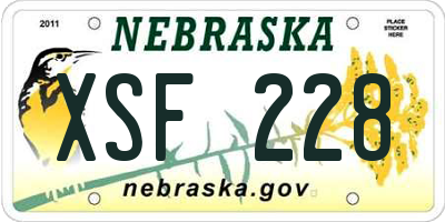 NE license plate XSF228