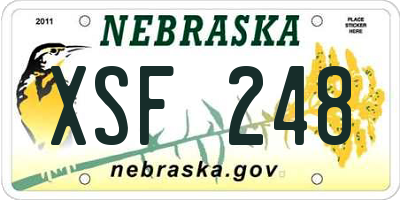 NE license plate XSF248