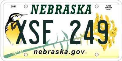 NE license plate XSF249