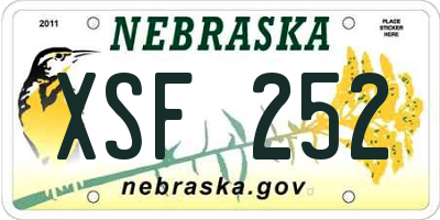 NE license plate XSF252