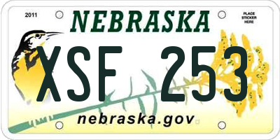 NE license plate XSF253