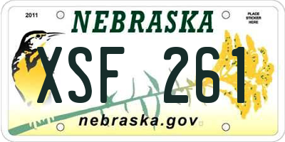 NE license plate XSF261