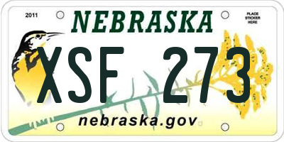 NE license plate XSF273