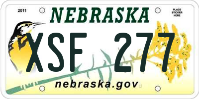 NE license plate XSF277