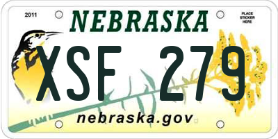 NE license plate XSF279