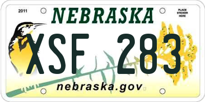 NE license plate XSF283