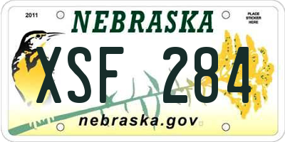 NE license plate XSF284
