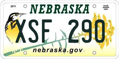 NE license plate XSF290