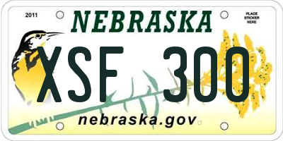 NE license plate XSF300