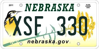 NE license plate XSF330