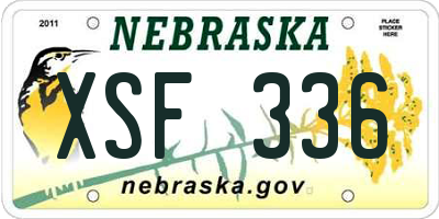 NE license plate XSF336