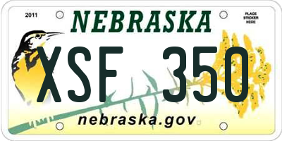 NE license plate XSF350