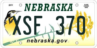 NE license plate XSF370