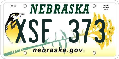 NE license plate XSF373