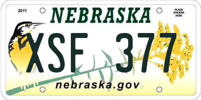 NE license plate XSF377