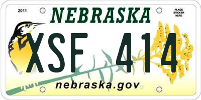 NE license plate XSF414