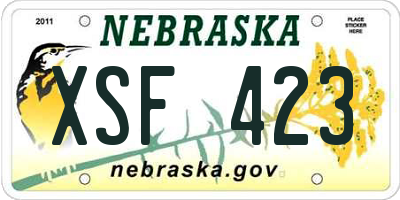 NE license plate XSF423