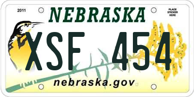 NE license plate XSF454